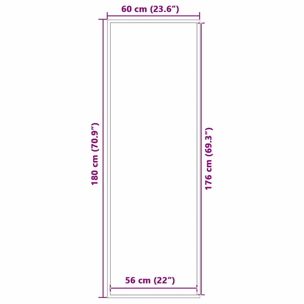 vidaXL Dywanik wejściowy Czarny 60 x 180 cm polipropylen