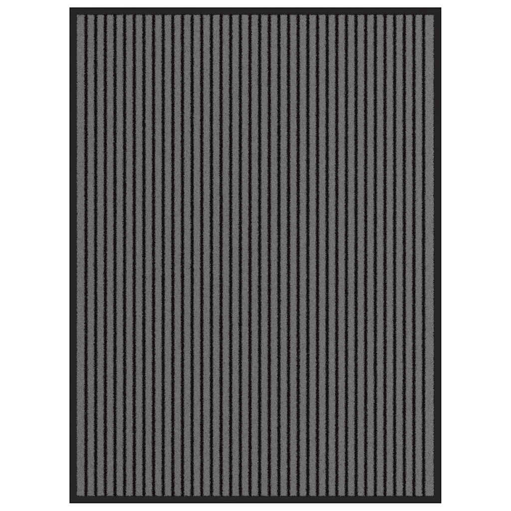 vidaXL Wycieraczka Paski Czarno-Szare 90x120 cm
