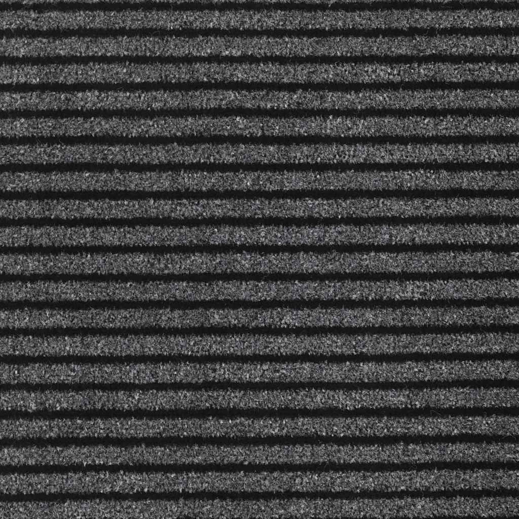 vidaXL Wycieraczka Paski Czarno-Szare 90x120 cm
