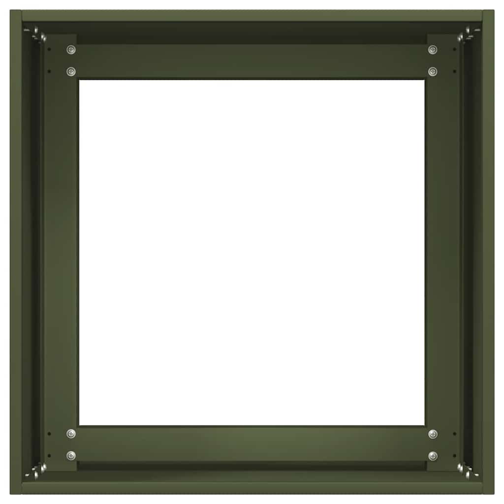 vidaXL Donica, oliwkowa, 40x40x40 cm, stal walcowana na zimno
