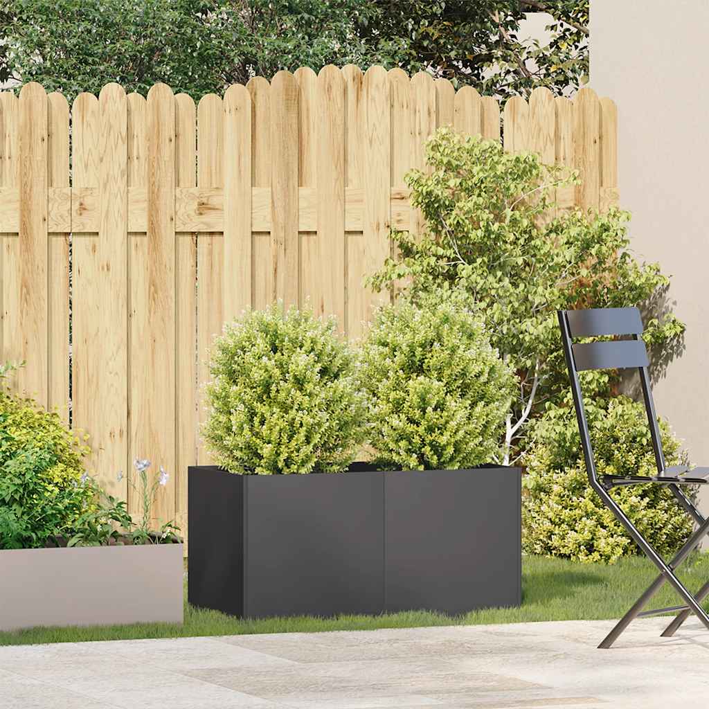 vidaXL Donica, czarna, 80x40x40 cm, stal walcowana na zimno