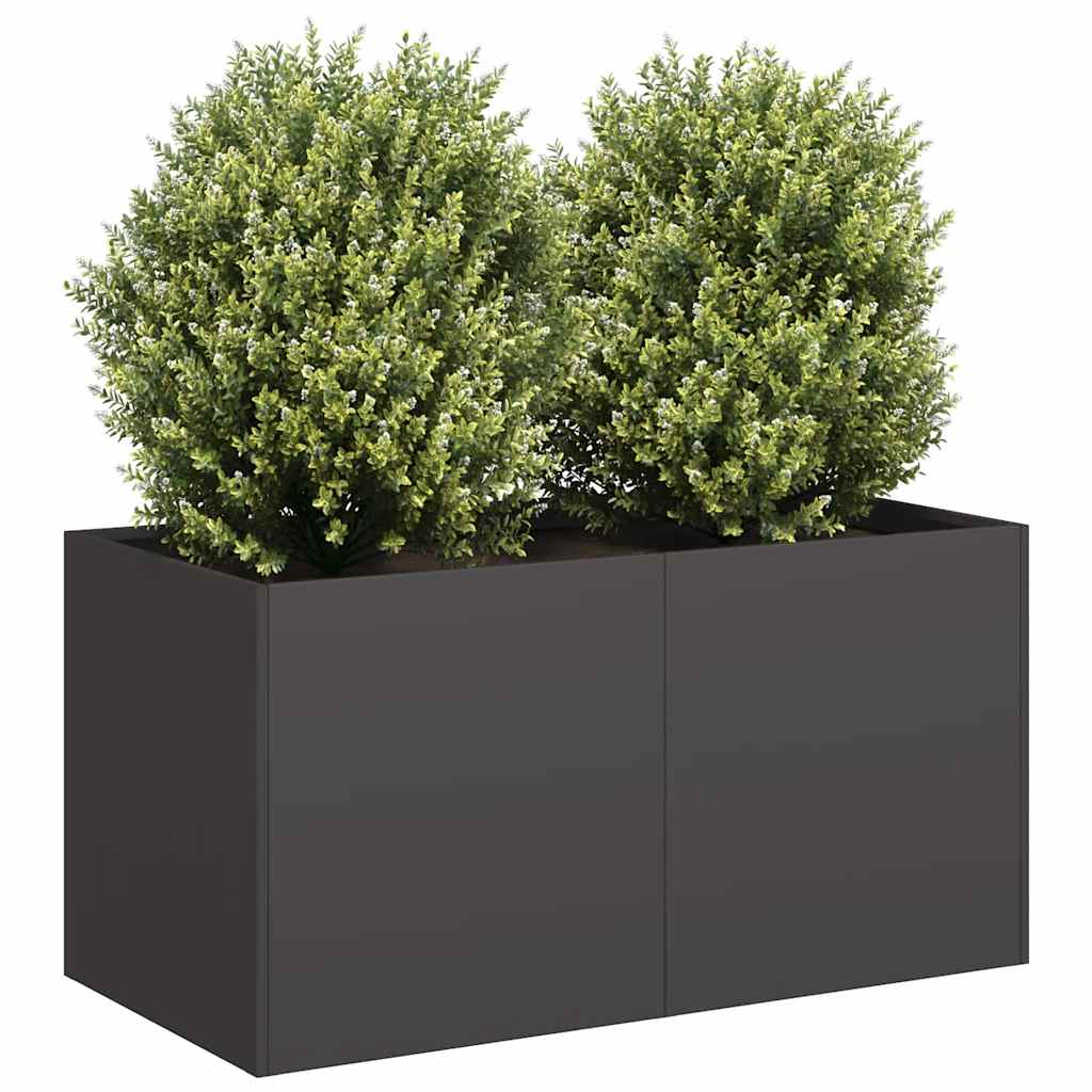vidaXL Donica, czarna, 80x40x40 cm, stal walcowana na zimno
