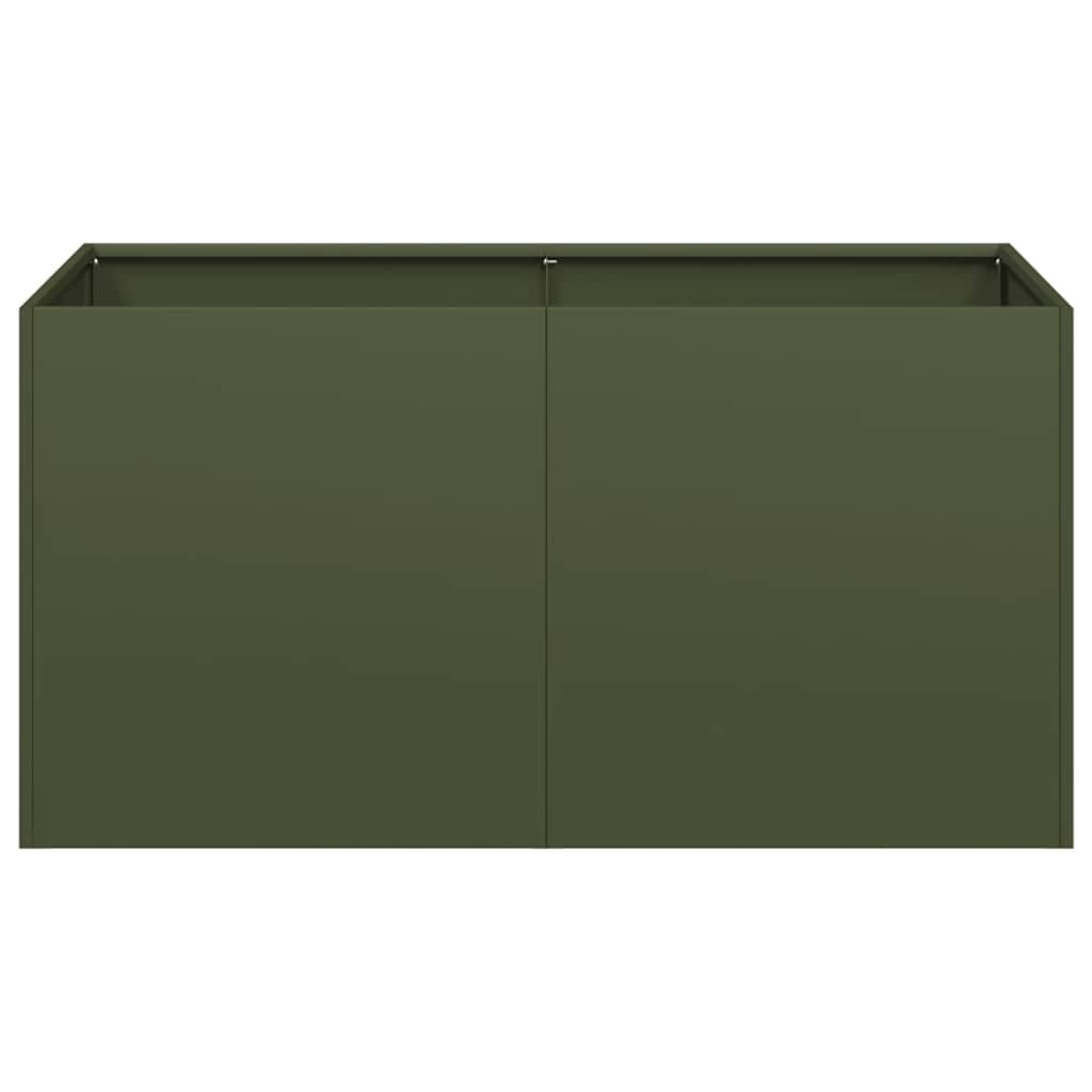 vidaXL Donica, oliwkowa, 80x40x40 cm, stal walcowana na zimno
