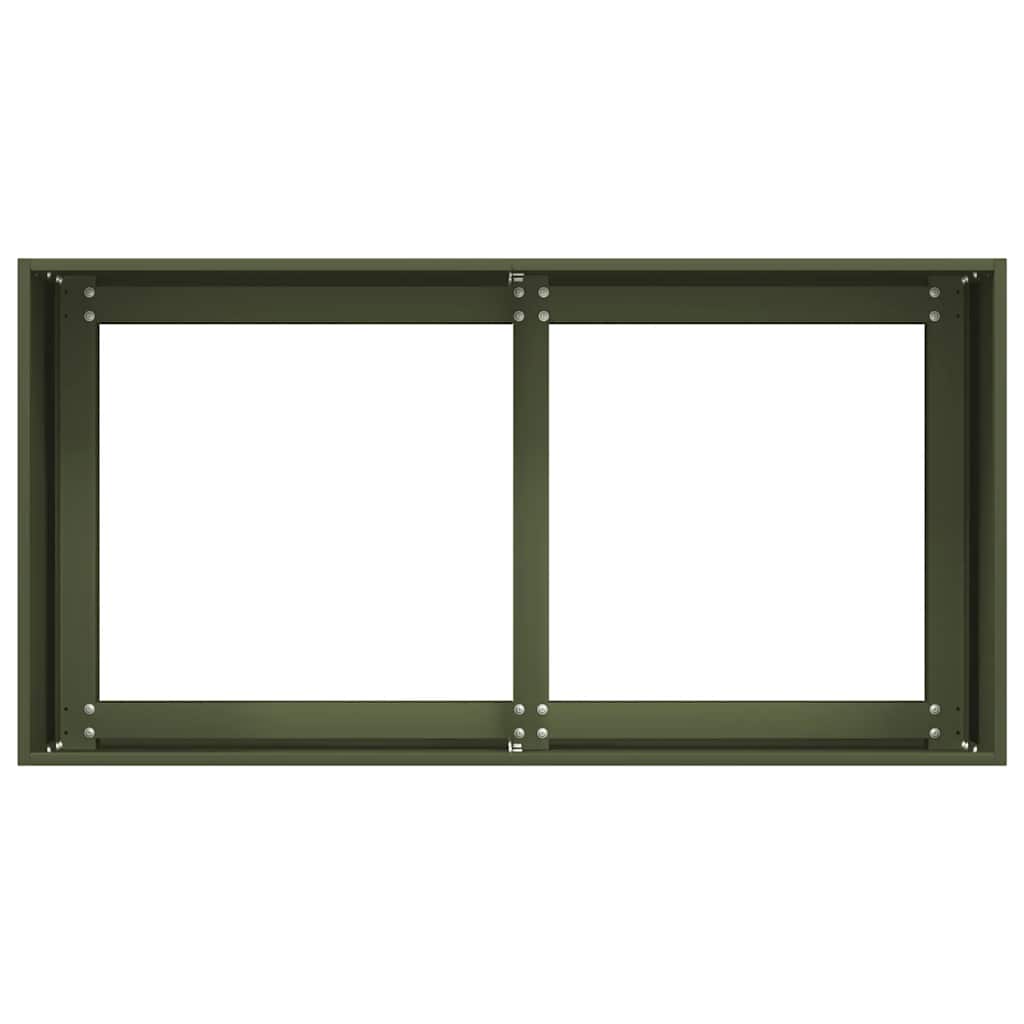 vidaXL Donica, oliwkowa, 80x40x40 cm, stal walcowana na zimno