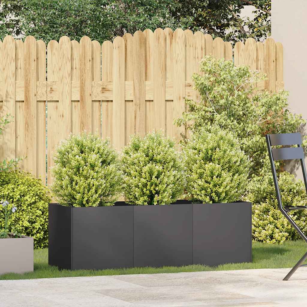 vidaXL Doniczka Czarna 120x40x40 cm Stal walcowana na zimno