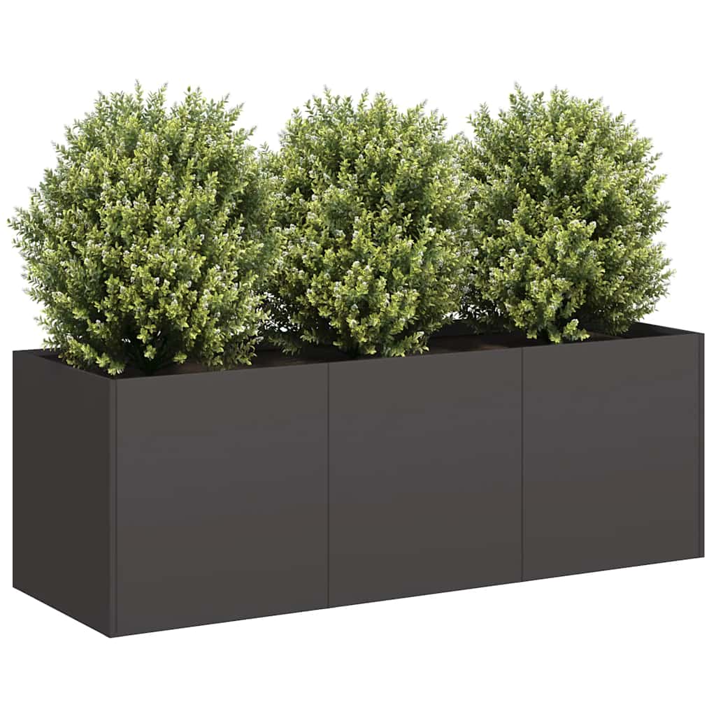 vidaXL Doniczka Czarna 120x40x40 cm Stal walcowana na zimno