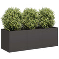 vidaXL Doniczka Czarna 120x40x40 cm Stal walcowana na zimno