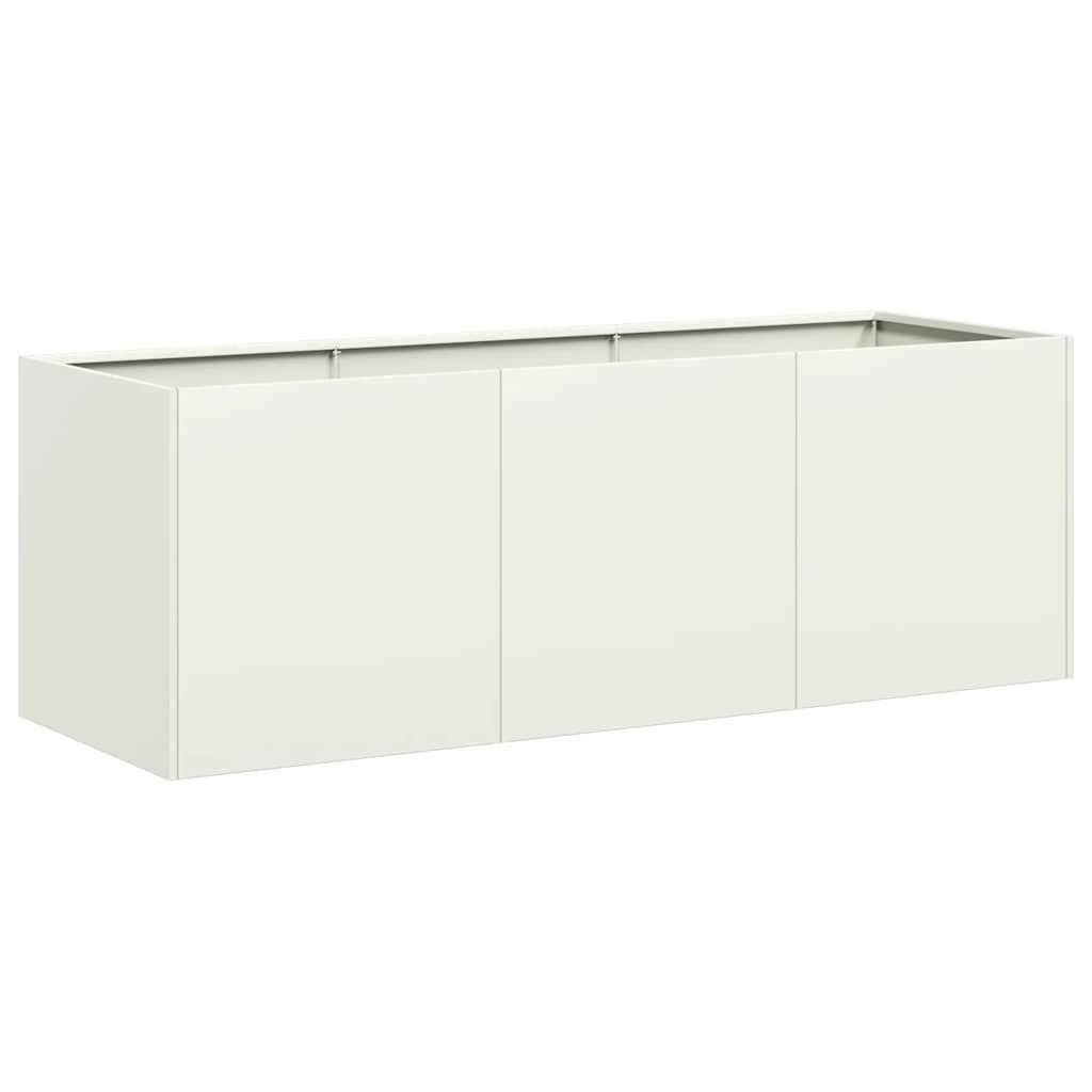 vidaXL Donica, biała, 120x40x40 cm, stal walcowana na zimno