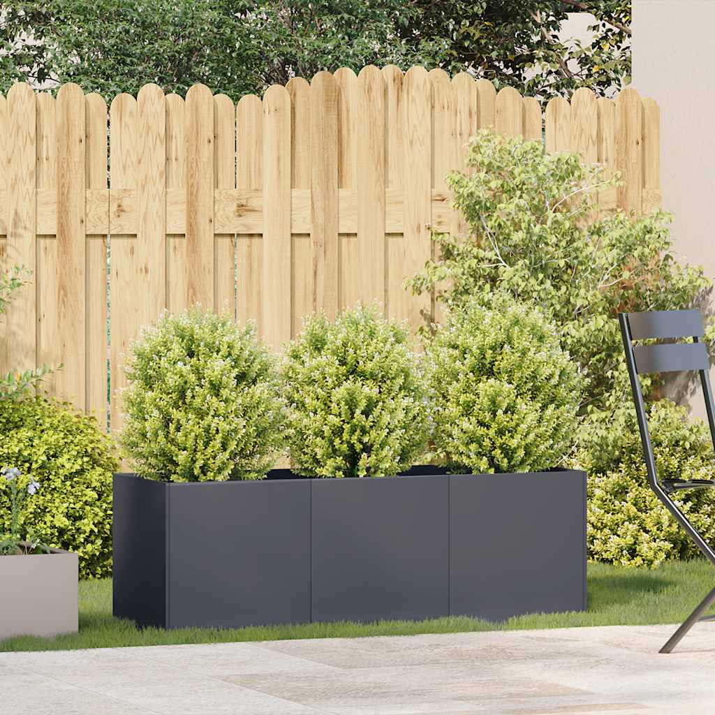 vidaXL Doniczka Antracyt 120x40x40 cm Stal walcowana na zimno