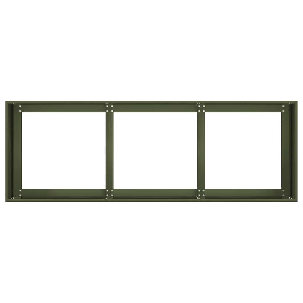 vidaXL Donica, oliwkowa, 120x40x40 cm, stal walcowana na zimno