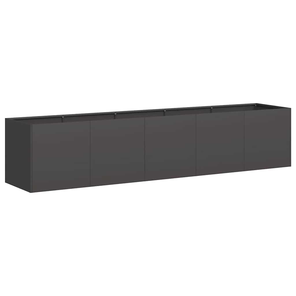 vidaXL Doniczka Czarna 200x40x40 cm Stal walcowana na zimno