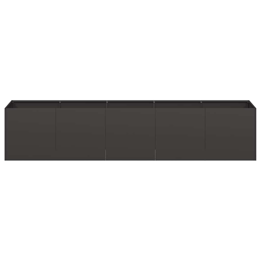 vidaXL Doniczka Czarna 200x40x40 cm Stal walcowana na zimno