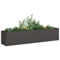 vidaXL Doniczka Czarna 200x40x40 cm Stal walcowana na zimno