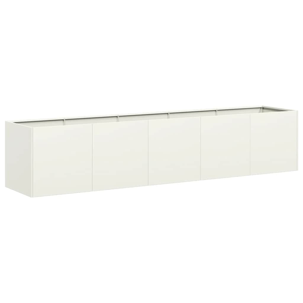 vidaXL Donica, biała, 200x40x40 cm, stal walcowana na zimno