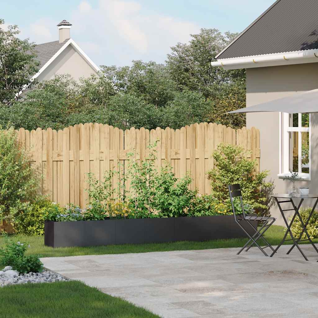 vidaXL Donica, czarna, 280x40x40 cm, stal walcowana na zimno