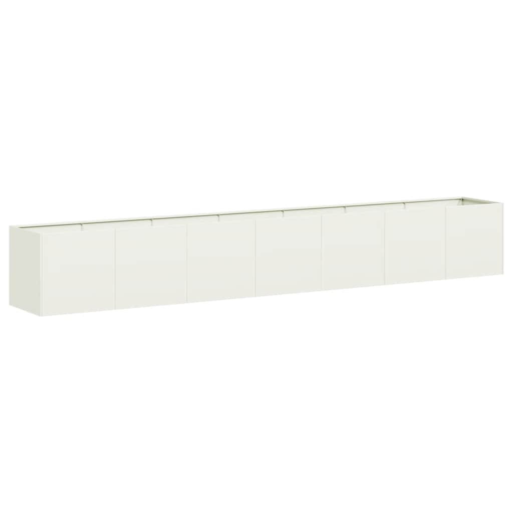 vidaXL Donica, biała, 280x40x40 cm, stal walcowana na zimno