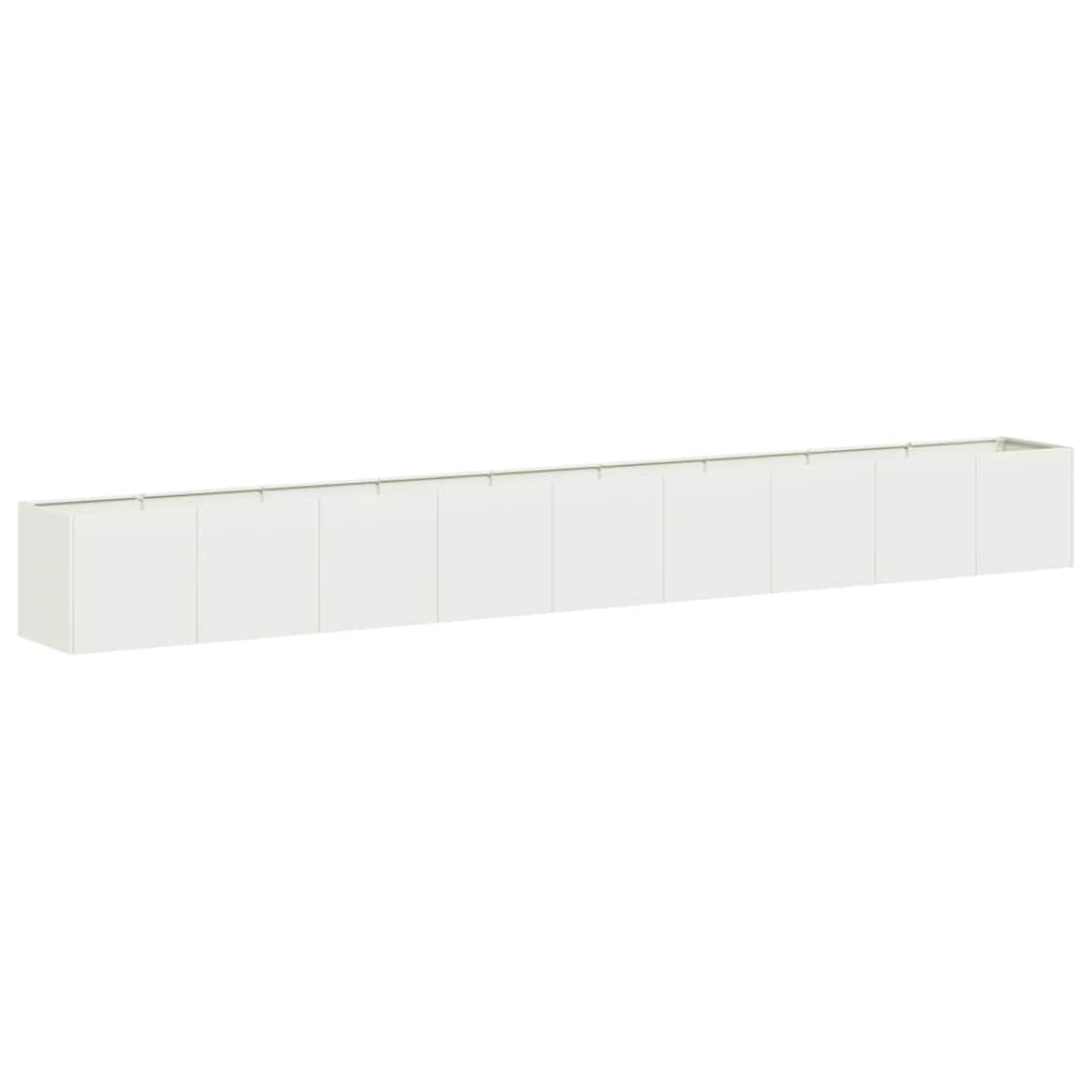 vidaXL Donica, biała, 360x40x40 cm, stal walcowana na zimno