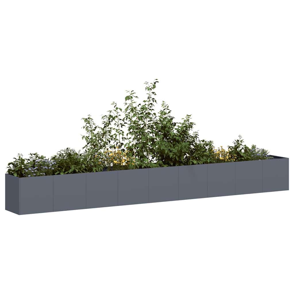 vidaXL Donica, antracytowa, 360x40x40 cm, stal walcowana na zimno