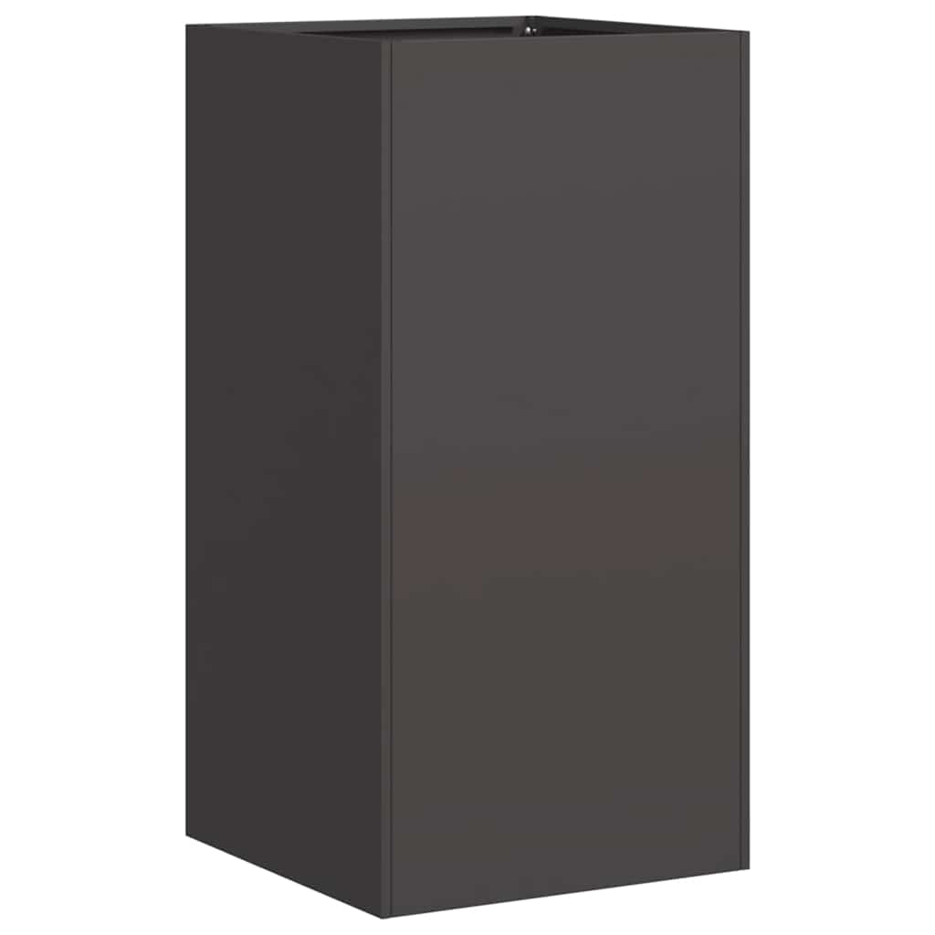 vidaXL Doniczka Czarna 40x40x80 cm Stal walcowana na zimno