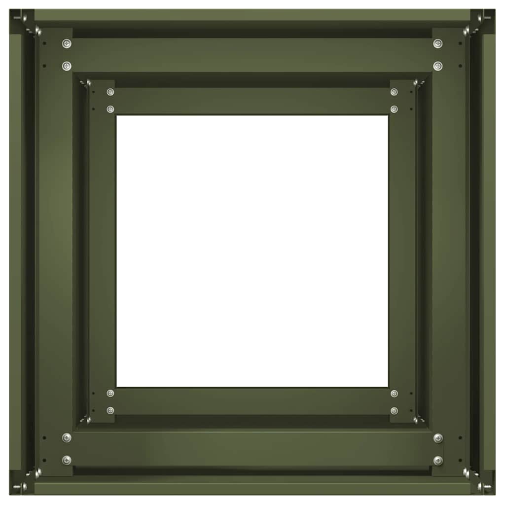 vidaXL Donica, oliwkowa, 40x40x80 cm, stal walcowana na zimno