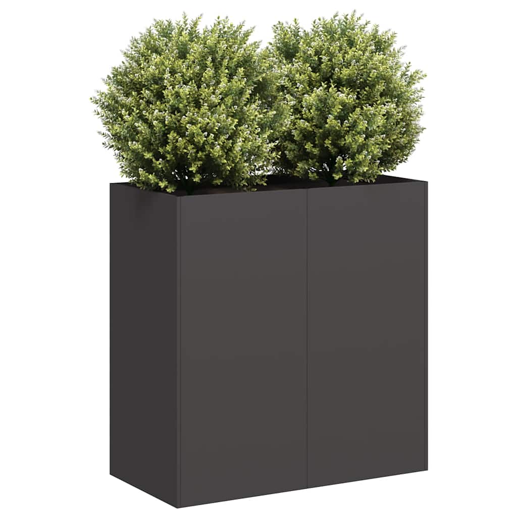 vidaXL Doniczka Czarna 80x40x80 cm Stal walcowana na zimno