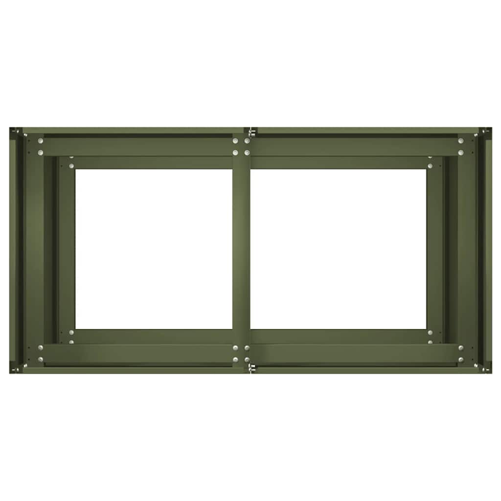 vidaXL Donica, oliwkowa, 80x40x80 cm, stal walcowana na zimno