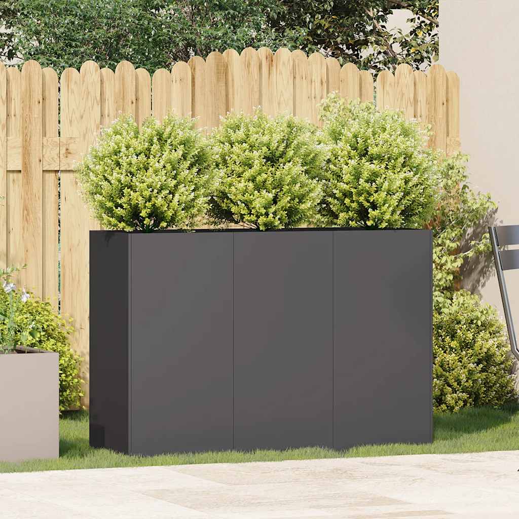 vidaXL Doniczka Czarna 120x40x80 cm Stal walcowana na zimno