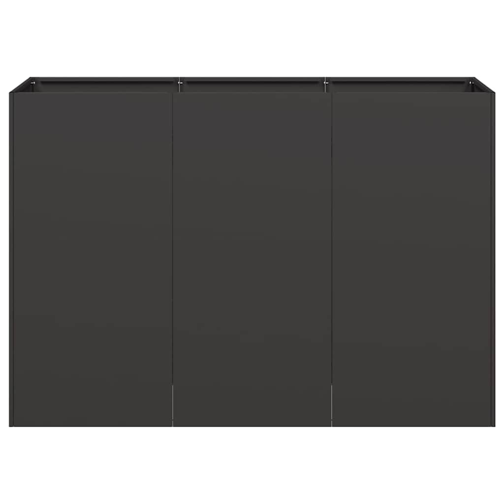 vidaXL Doniczka Czarna 120x40x80 cm Stal walcowana na zimno