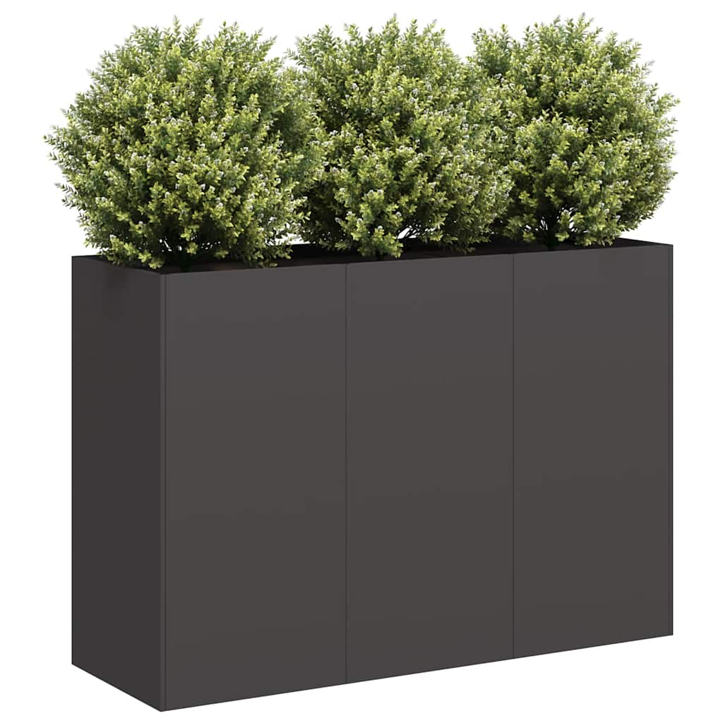 vidaXL Doniczka Czarna 120x40x80 cm Stal walcowana na zimno