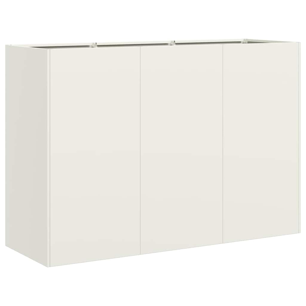 vidaXL Donica, biała, 120x40x80 cm, stal walcowana na zimno