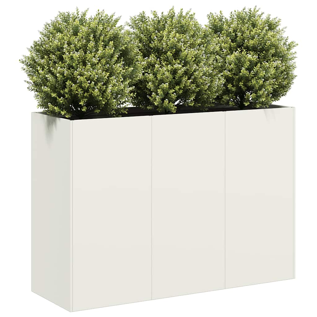 vidaXL Donica, biała, 120x40x80 cm, stal walcowana na zimno