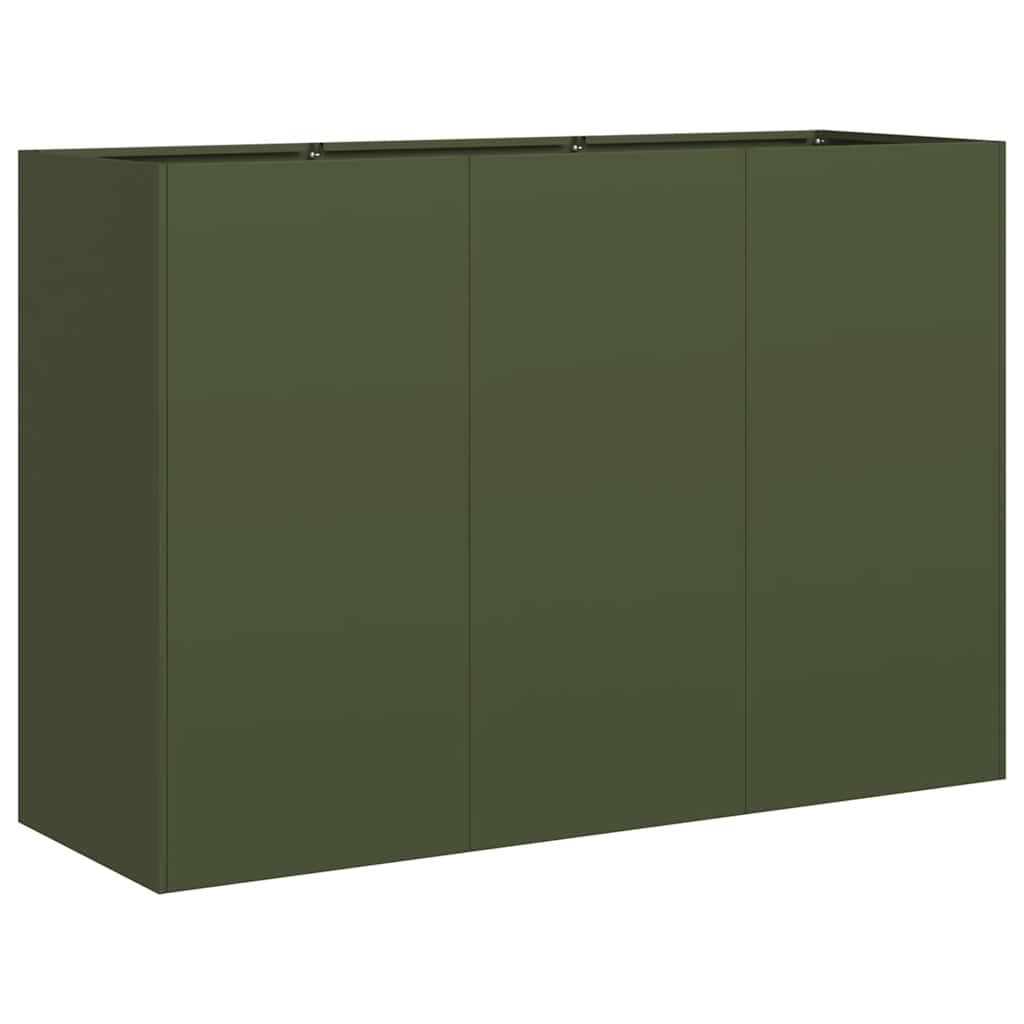vidaXL Donica, oliwkowa, 120x40x80 cm, stal walcowana na zimno