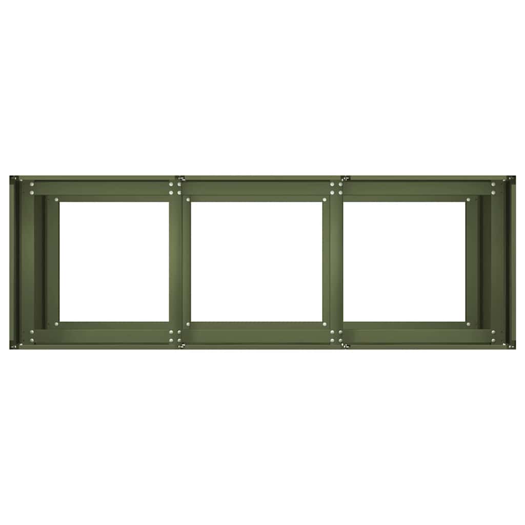 vidaXL Donica, oliwkowa, 120x40x80 cm, stal walcowana na zimno