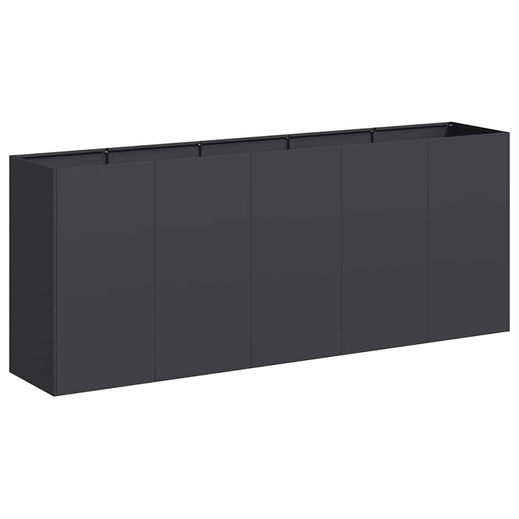 vidaXL Donica, czarna, 200x40x80 cm, stal walcowana na zimno