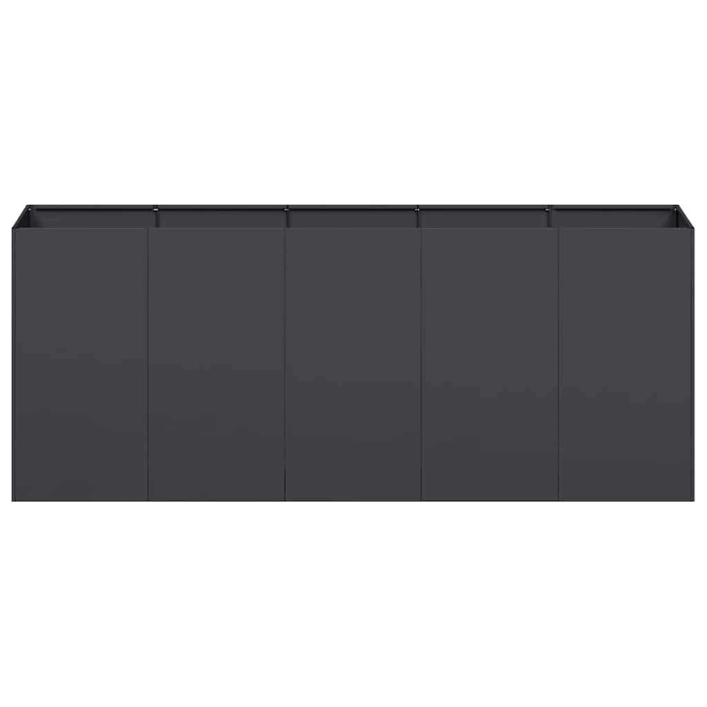 vidaXL Donica, czarna, 200x40x80 cm, stal walcowana na zimno