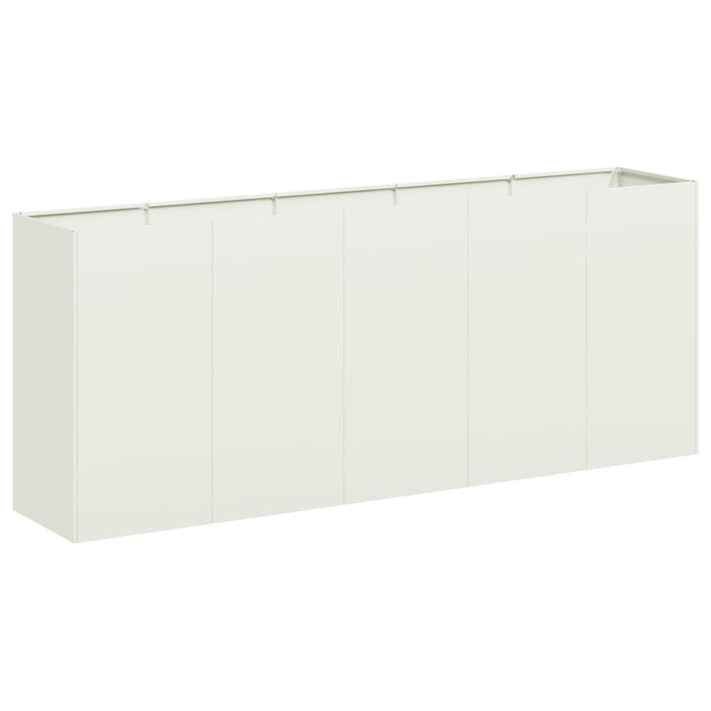 vidaXL Donica, biała, 200x40x80 cm, stal walcowana na zimno