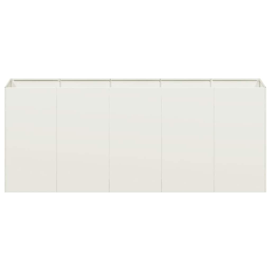 vidaXL Donica, biała, 200x40x80 cm, stal walcowana na zimno