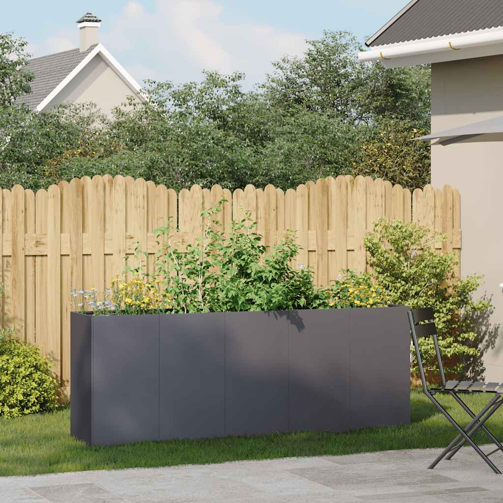 vidaXL Doniczka Antracyt 200x40x80 cm Stal walcowana na zimno