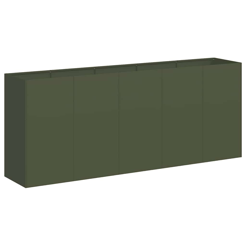 vidaXL Donica, oliwkowa, 200x40x80 cm, stal walcowana na zimno