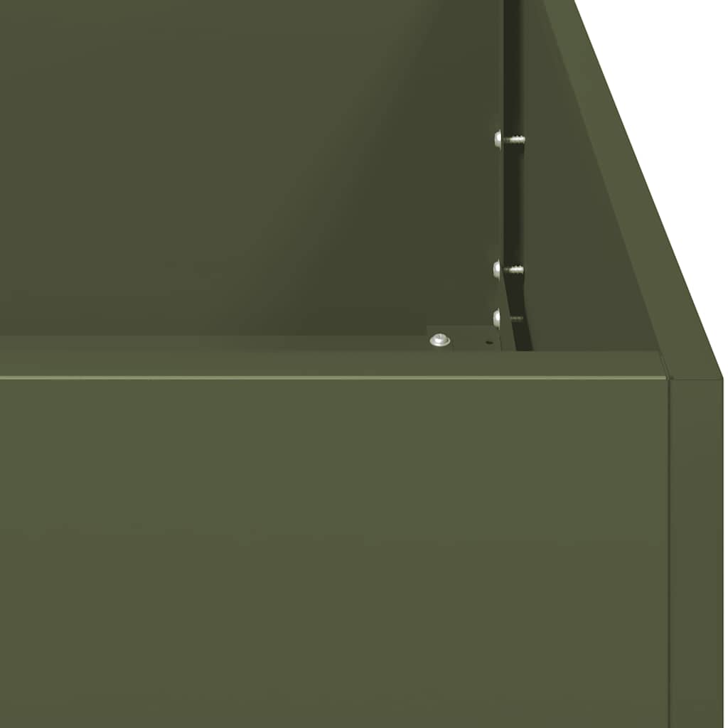 vidaXL Donica, oliwkowa, 200x40x80 cm, stal walcowana na zimno