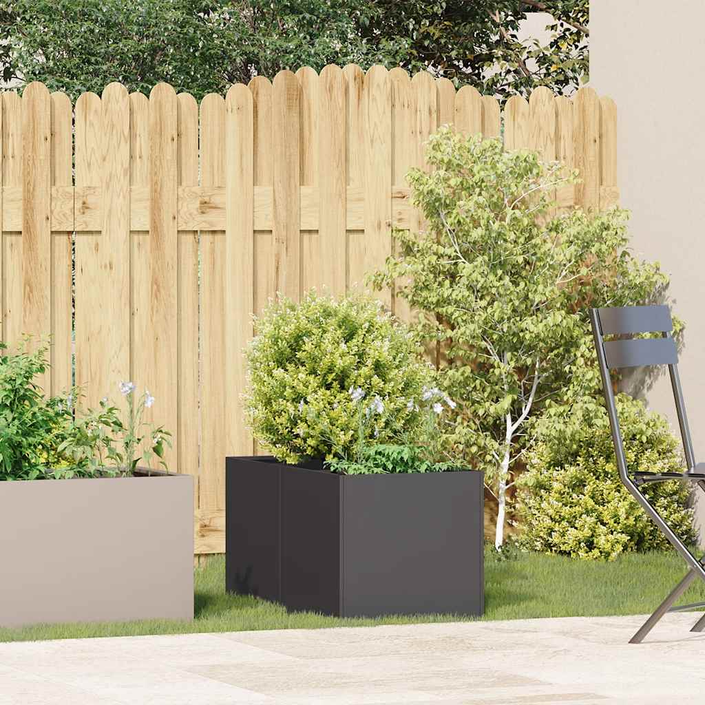 vidaXL Doniczka Czarna 40x80x40 cm Stal walcowana na zimno
