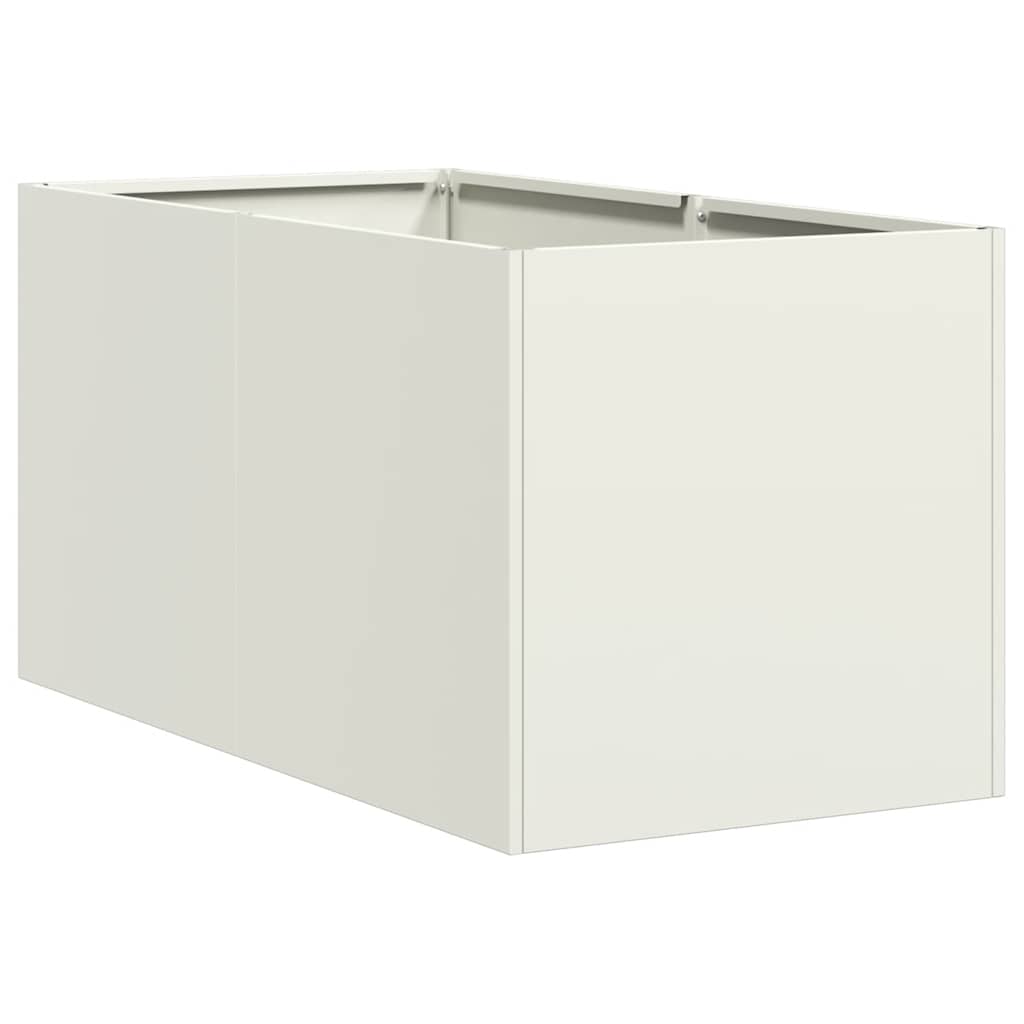 vidaXL Donica, biała, 40x80x40 cm, stal walcowana na zimno