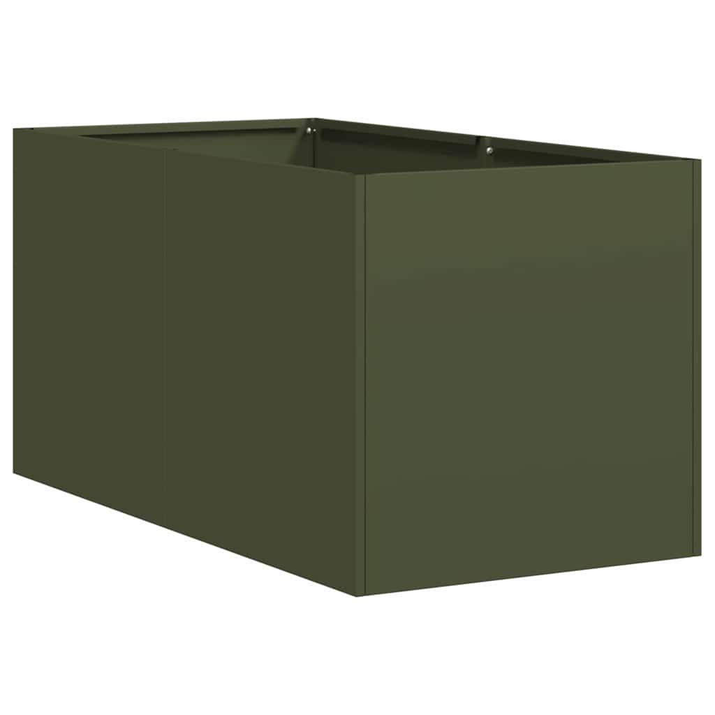vidaXL Doniczka Oliwkowo-zielona 40x80x40 cm Stal walcowana na zimno