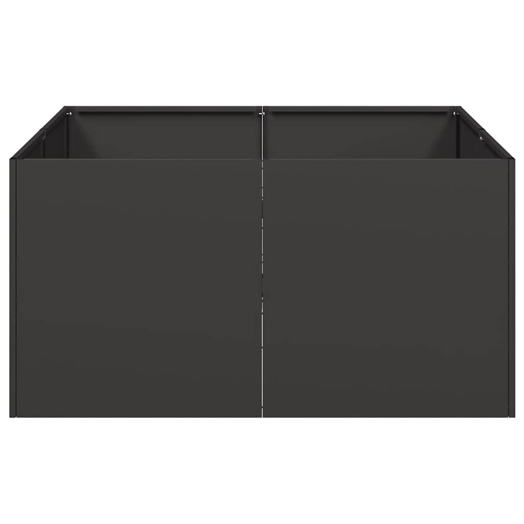 vidaXL Doniczka Czarna 80x80x40 cm Stal walcowana na zimno