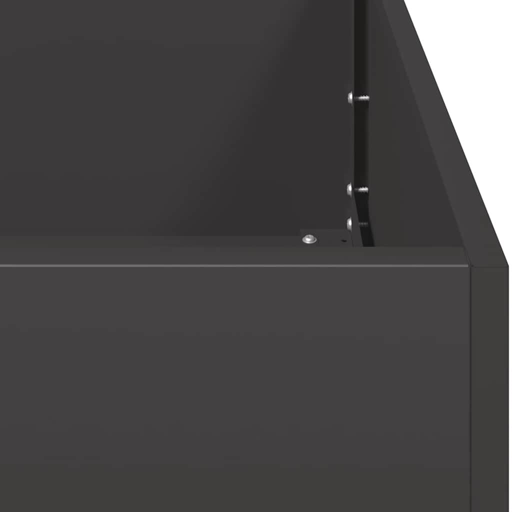 vidaXL Doniczka Czarna 80x80x40 cm Stal walcowana na zimno