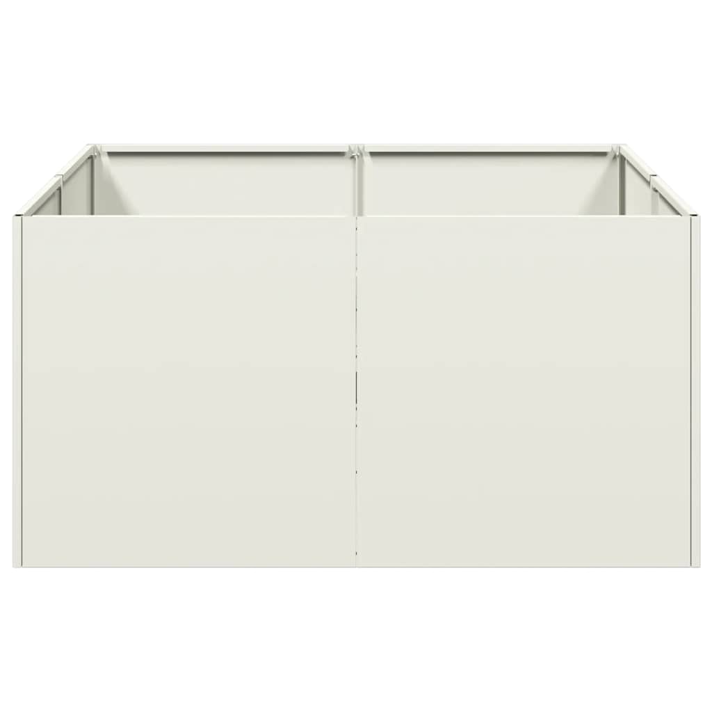 vidaXL Doniczka Biała 80x80x40 cm Stal walcowana na zimno