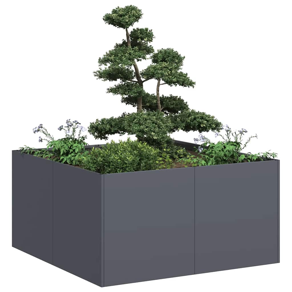vidaXL Doniczka Antracyt 80x80x40 cm Stal walcowana na zimno