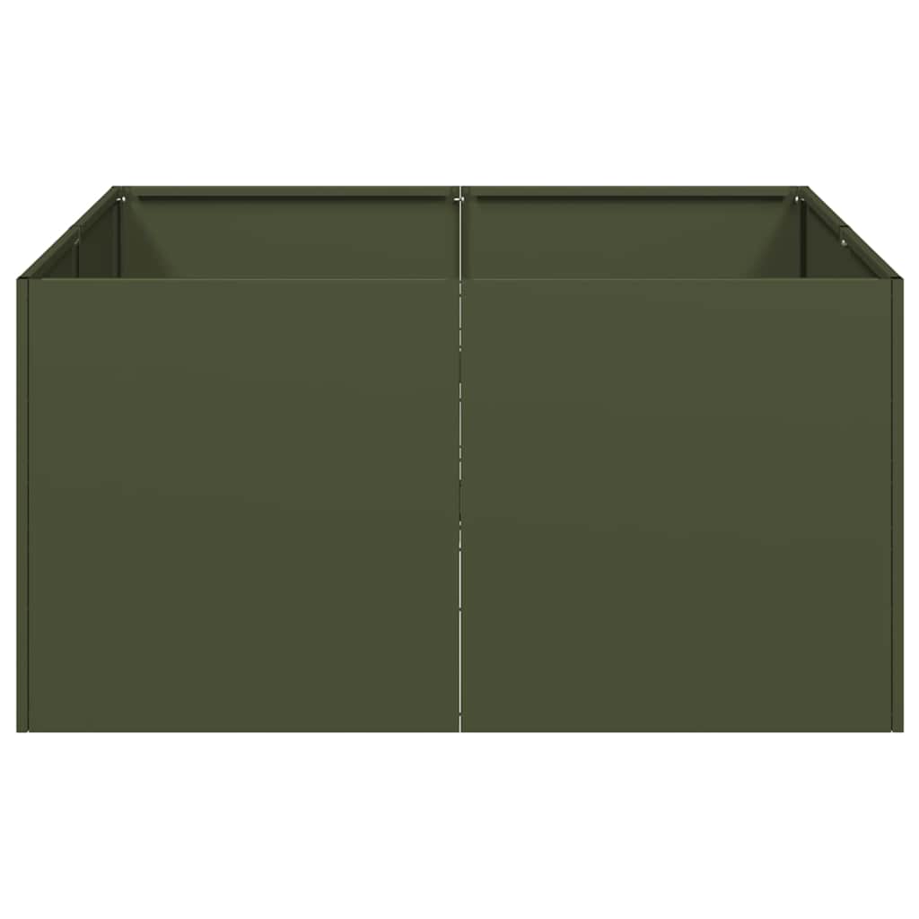 vidaXL Doniczka Oliwkowo-zielona 80x80x40 cm Stal walcowana na zimno