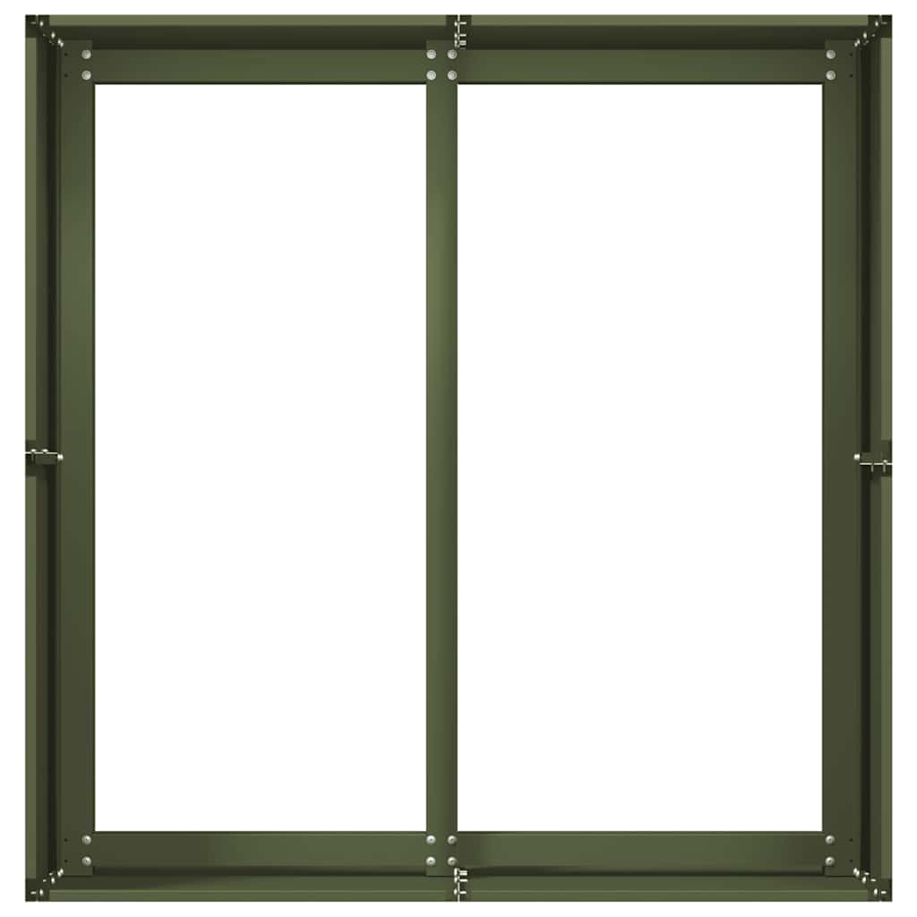 vidaXL Doniczka Oliwkowo-zielona 80x80x40 cm Stal walcowana na zimno