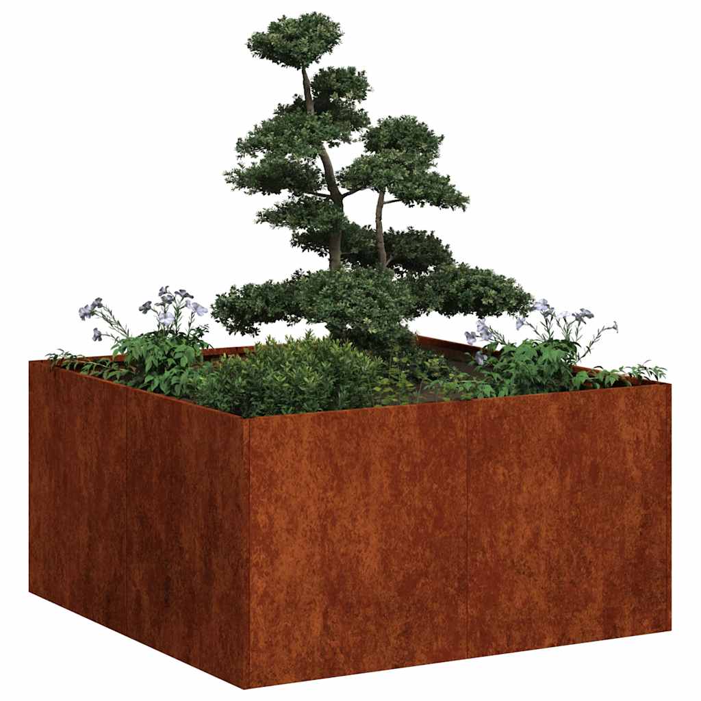 vidaXL Doniczka ogrodowa Rdzawy 80 x 80 x 40 cm